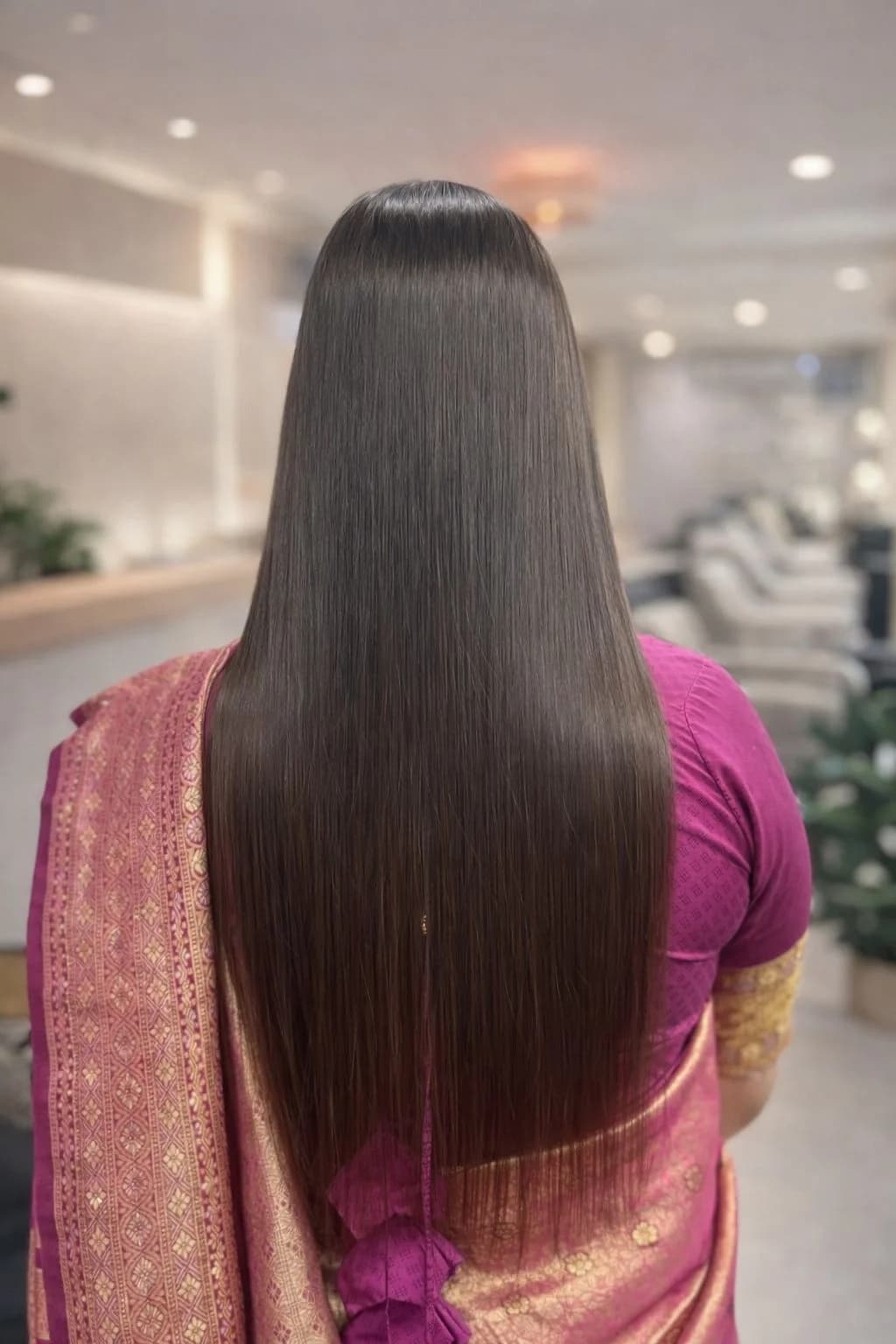 Smooth glossy hair after treatment