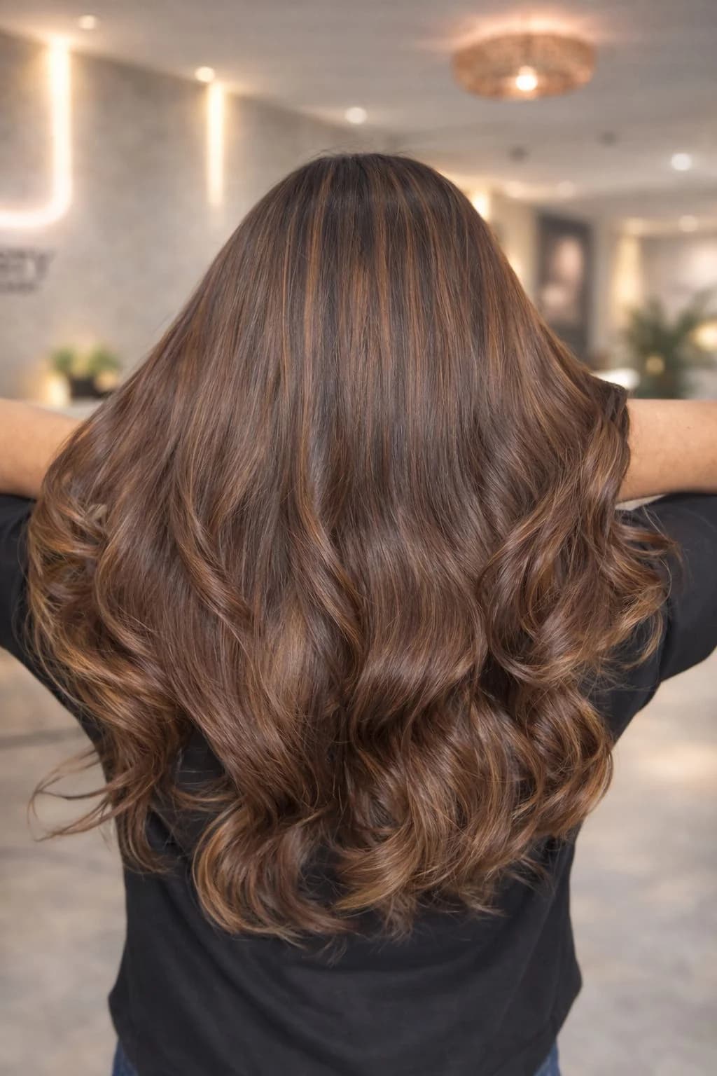 Caramel brown highlights
