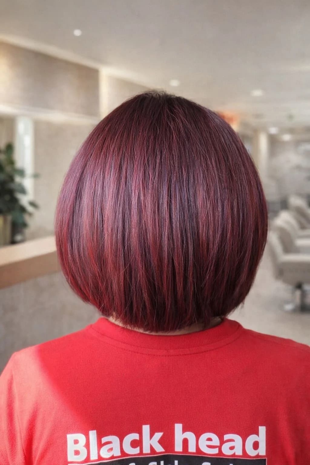 Red bob haircut at Articery Salon