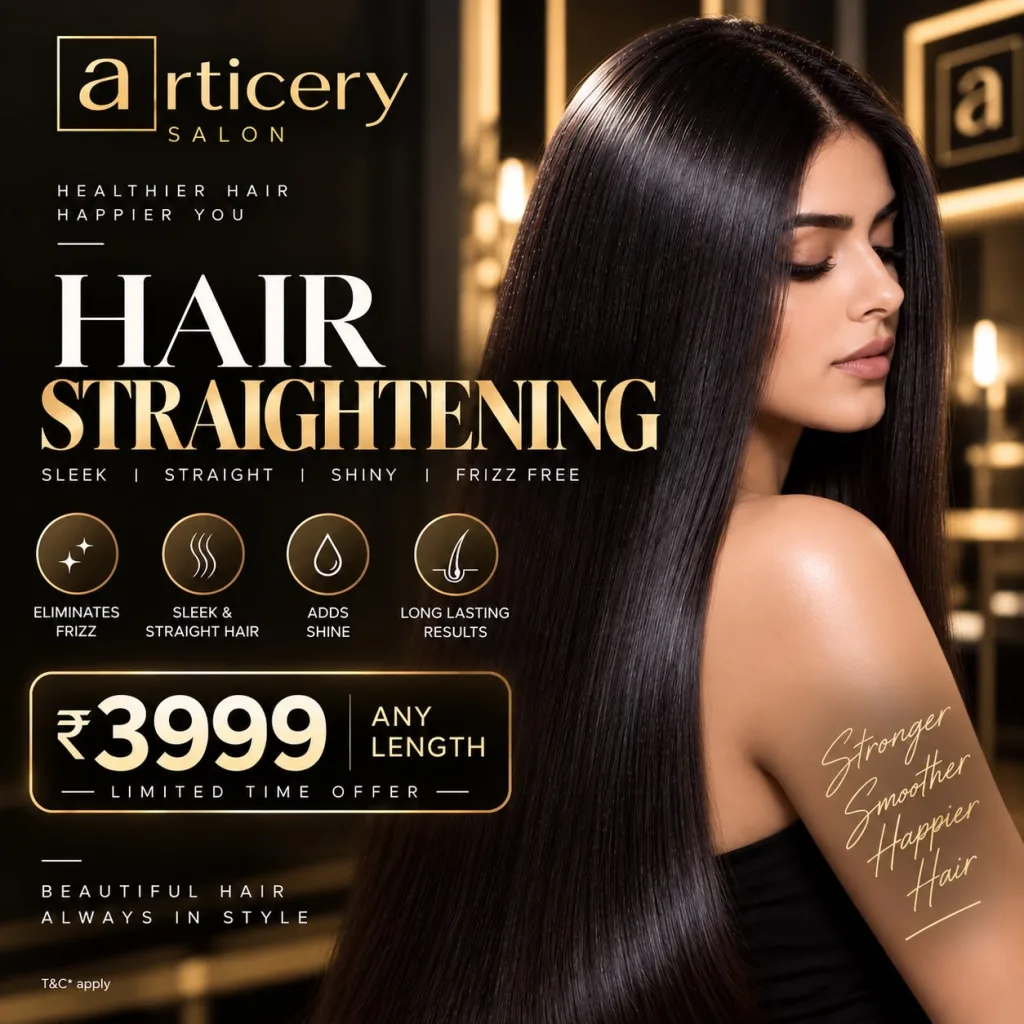 Hair Straightening — Rs.3,999/- at Articery Salon